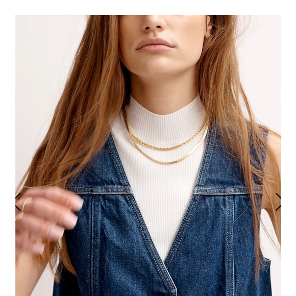 Madewell Delicate Collection Demi Fine Skinny Herringbone Chain- Like new - Picture 4 of 6